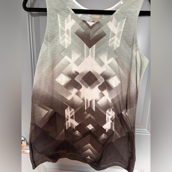 Fila Geometric Patterned Tank Top - Gray and Brown - Picture 2 of 7